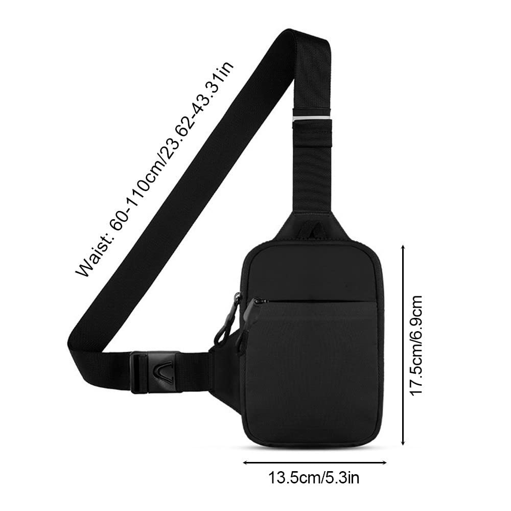 DONGKER Sling Chest Crossbody Bag, Wasserdicht Schultertasche, Crossbody Bag Backpack für Männer und Frauen, die Outdoor-Sportarten wandern (S, Schwarz)