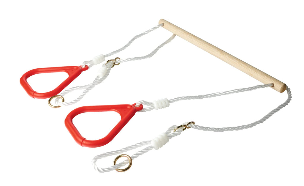 Eichhorn - Outdoor 2 in 1 Turnset, Schaukel und Trapez in einem, Höhenverstellbar ca. 110-160 cm, bis 60 kg belastbar, aus Hartholz, ab 3 Jahren