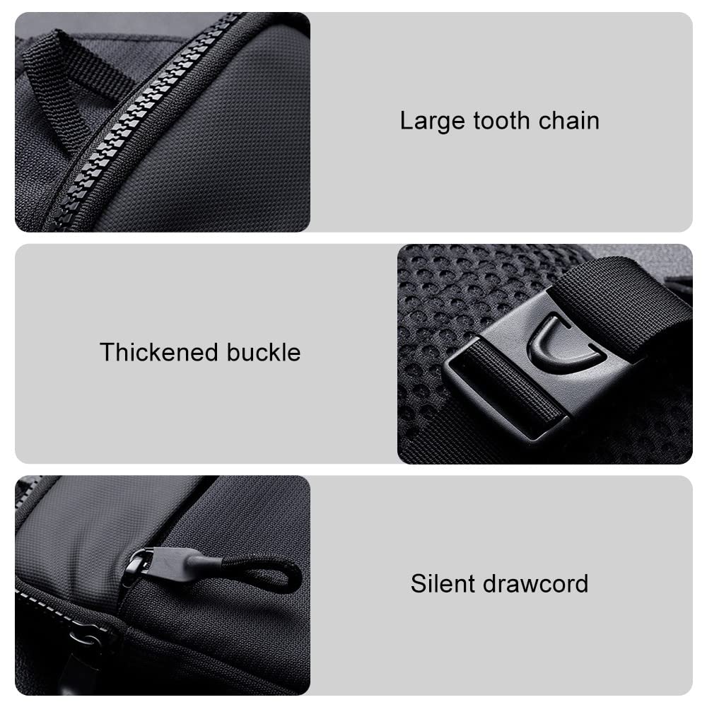 DONGKER Sling Chest Crossbody Bag, Wasserdicht Schultertasche, Crossbody Bag Backpack für Männer und Frauen, die Outdoor-Sportarten wandern (S, Schwarz)
