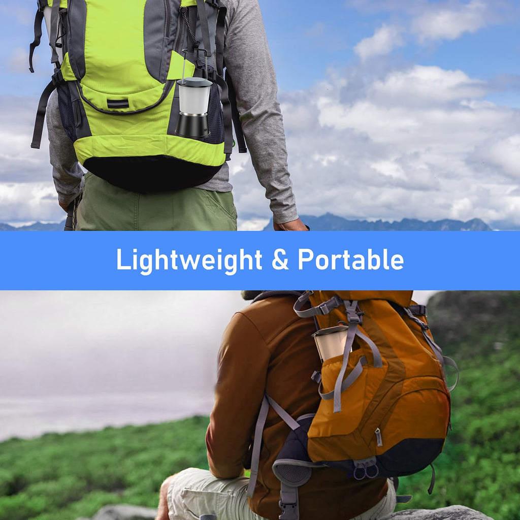 Blukar LED Campinglampe Tragbar, 2000L Superhell Camping Laterne Aufladbar Zeltlampe mit Haken, Stufenlos Dimmbar & 5 Leuchtmodi, 8+ Std. Dauer, Notfallleuchte für Camp, Stromausfall-Schwarz