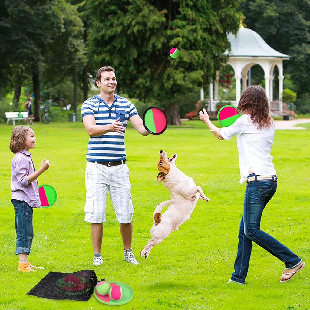 JoiTale Klettballspiel, Outdoor Spiele für Kinder Wurfspiel, Outdoor Pool Spielzeug Gartenspielzeug, Wurf- und Fangspiel Ballspiel, Draußen Fangballspiel, Klettballspiel für Kinder ab 3 4 5 6