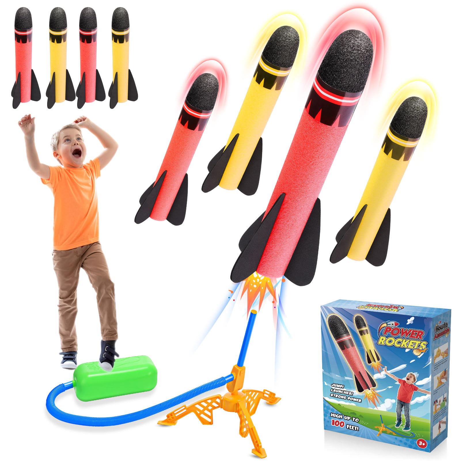 HappyKidsClub Raketen Spielzeug für Kinder, Outdoor Spielzeug ab 3-12 Jahre Junge Outdoor Spiele Ostergeschenke Kinder 3-12 Jahre Garten Spielzeug Kinder für Draußen Kinderspielzeug ab 3-12 Jahre