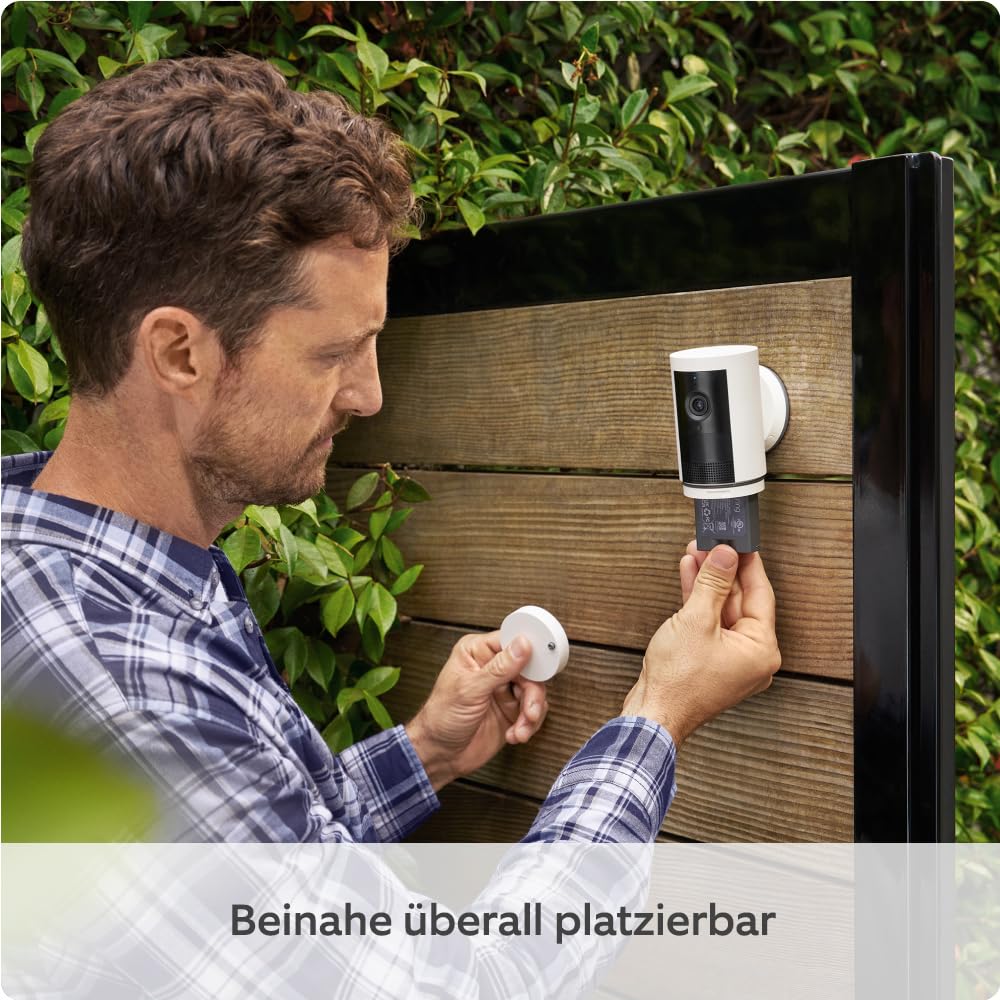 Ring Außenkamera Plus Akku (Outdoor Camera Plus neueste generation) | 2K-Weitwinkelvideo | Kabellose Überwachungskamera zur Selbstinstallation | 30-tägiger Gratiszeitraum für Ring-Abonnement