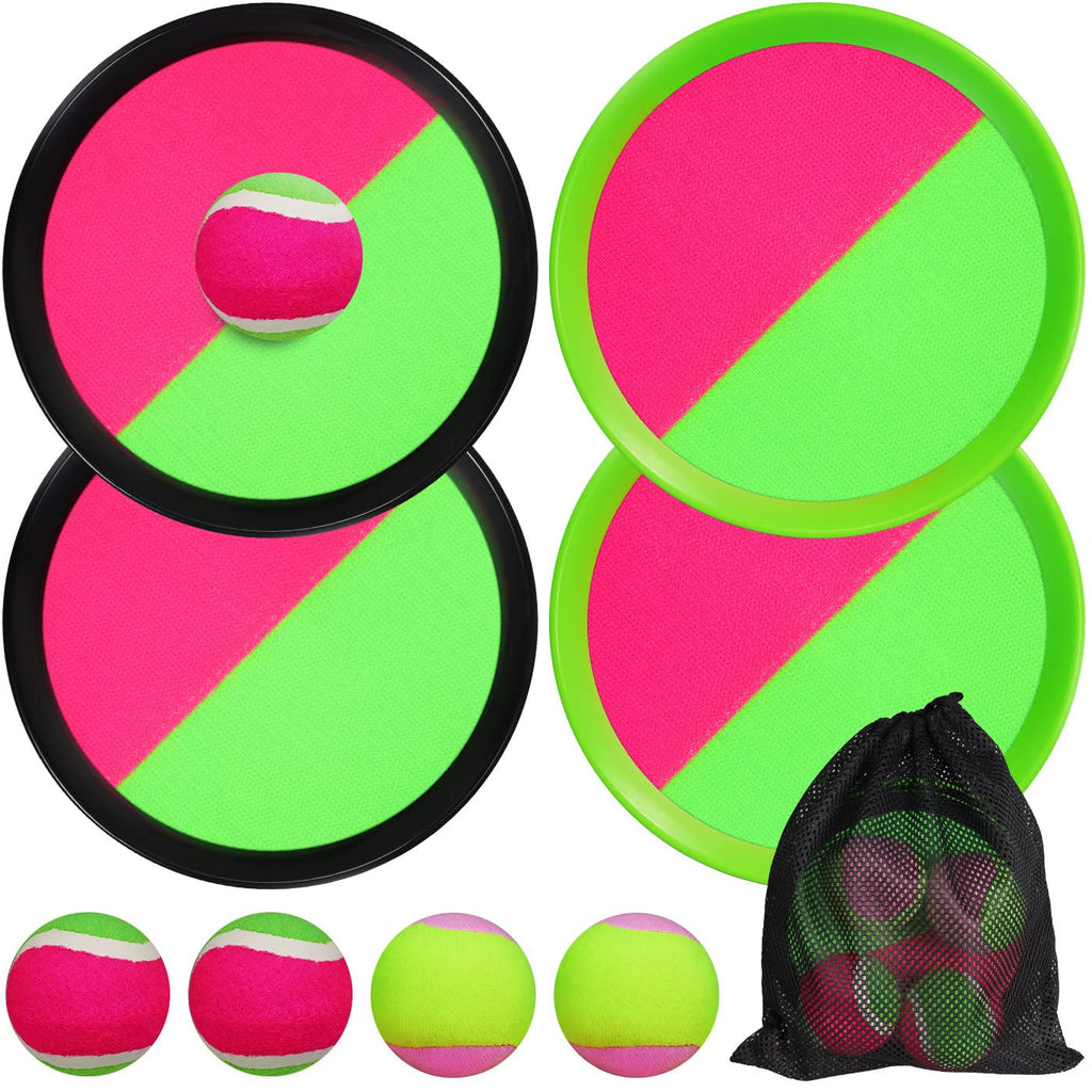 JoiTale Klettballspiel, Outdoor Spiele für Kinder Wurfspiel, Outdoor Pool Spielzeug Gartenspielzeug, Wurf- und Fangspiel Ballspiel, Draußen Fangballspiel, Klettballspiel für Kinder ab 3 4 5 6