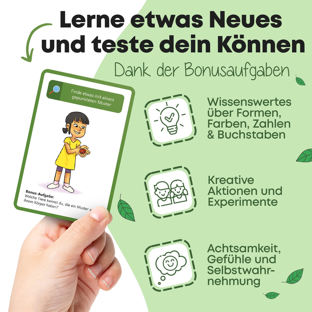 GLÜCKSWOLKE - Finde es I Draußen die Natur neu entdecken I Outdoor Schatzsuche für Kinder I Entdecker Spielzeug & Kinderspiel I Spiele ab 4, 5, 6, 7, 8 Jahre I Geschenk für Mädchen und Junge
