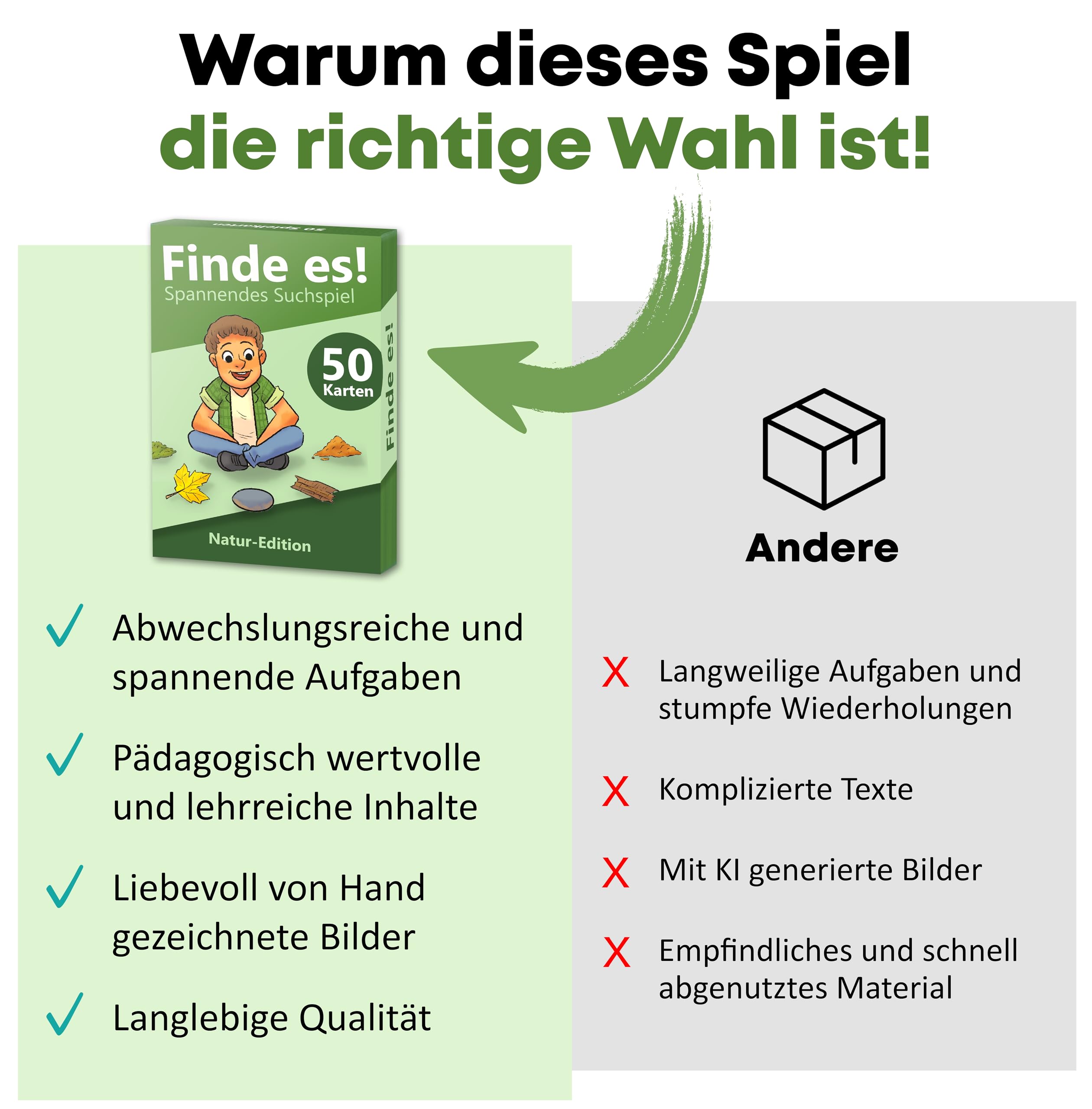 GLÜCKSWOLKE - Finde es I Draußen die Natur neu entdecken I Outdoor Schatzsuche für Kinder I Entdecker Spielzeug & Kinderspiel I Spiele ab 4, 5, 6, 7, 8 Jahre I Geschenk für Mädchen und Junge