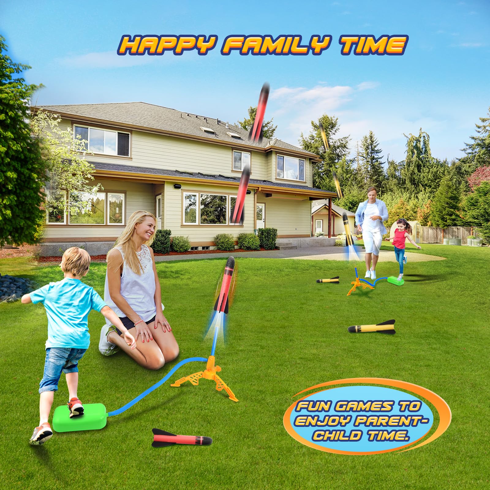 HappyKidsClub Raketen Spielzeug für Kinder, Outdoor Spielzeug ab 3-12 Jahre Junge Outdoor Spiele Ostergeschenke Kinder 3-12 Jahre Garten Spielzeug Kinder für Draußen Kinderspielzeug ab 3-12 Jahre
