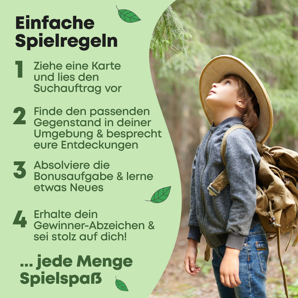 GLÜCKSWOLKE - Finde es I Draußen die Natur neu entdecken I Outdoor Schatzsuche für Kinder I Entdecker Spielzeug & Kinderspiel I Spiele ab 4, 5, 6, 7, 8 Jahre I Geschenk für Mädchen und Junge